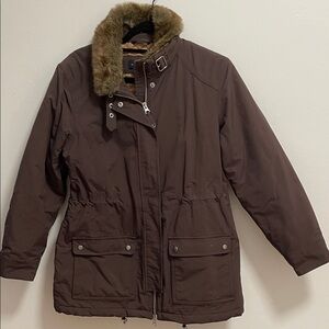 Lands' End Quilted Jacket with Black Trim